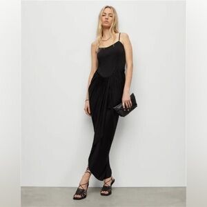 All Saints Aurelia Sleeveless Draped Midi Dress